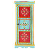 vidaXL Hand Painted Highboard 15.7"x11.8"x35.4" Solid Mango Wood