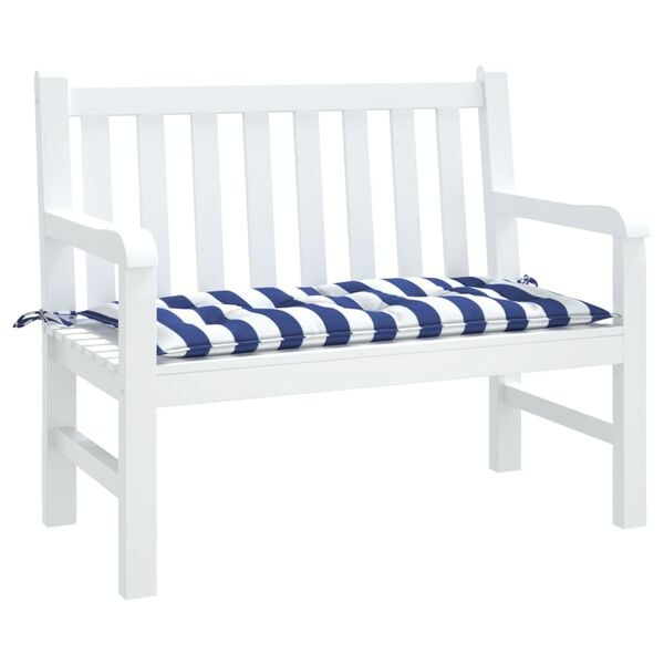 vidaXL Garden Bench Cushion Blue & White Stripe
