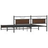 vidaXL Bed Frame Brown oak Steel, Engineered wood Double Bed Frame