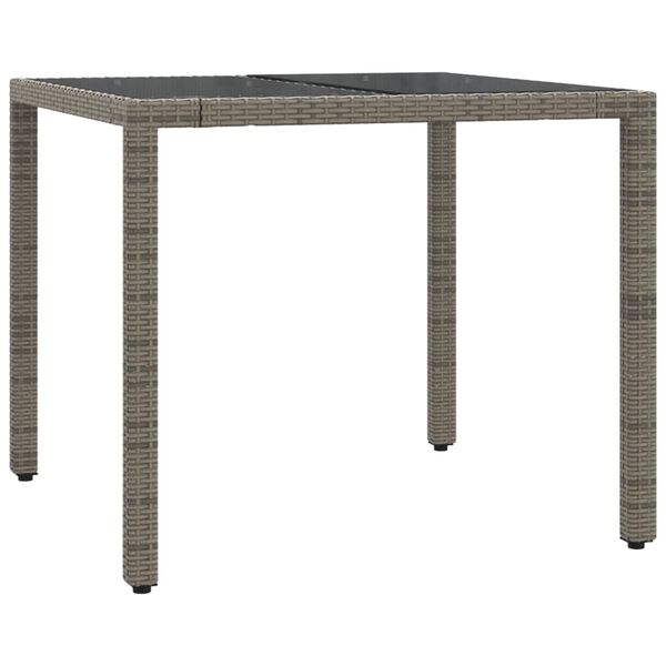 vidaXL Garden Dining Set Grey PE Rattan Seats 4 Removable Covers