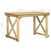 vidaXL Garden Table Brown Impregnated Pinewood Medium Durable