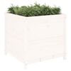 vidaXL Garden Planter White Solid pine wood Large Decorative Inlays
