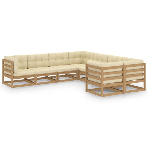 vidaXL Garden Lounge Set Honey brown Solid pinewood Large Modular