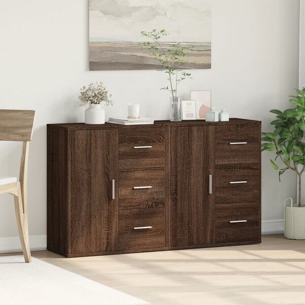 vidaXL Sideboard Brown Oak Engineered wood 23.6 in x 12.2 in x 27.6 in