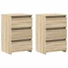 vidaXL Bed Cabinet Set of 2 Sonoma oak Engineered wood Standard