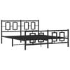vidaXL Metal Bed Frame without Mattress with Footboard Black 63"x78.7"