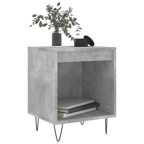 vidaXL Bedside Cabinet Concrete Grey Engineered Wood Compact
