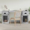 vidaXL Desk With Cabinet Concrete Grey Engineered Wood Large