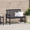vidaXL Garden Bench Black 47.24 x 23.23 x 34.65 in HDPE