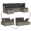 vidaXL Garden Sofa Set Grey PE Rattan 6-Seater Modular Garden Sofa Set