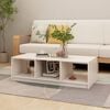 vidaXL Coffee Table White Solid Pinewood Sleek Coffee Table