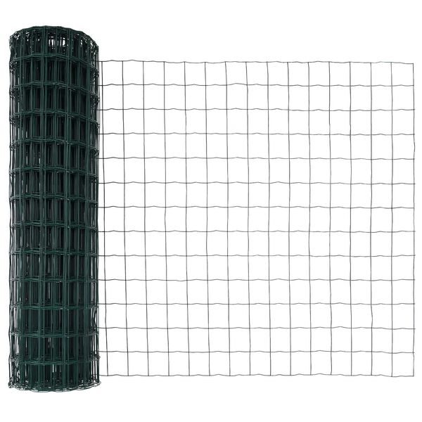 vidaXL Euro Fence Green 4.6'x 32.8'PVC-coated iron