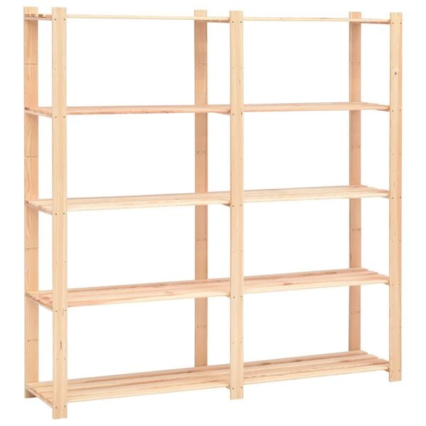 vidaXL 5-Tier Storage Racks 10 pcs 66.9"x15"x66.9" Solid Pinewood 1102.3 lb