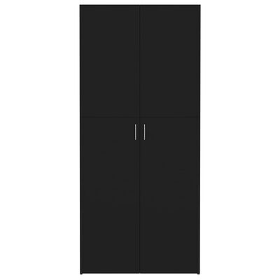 vidaXL Shoe Cabinet Black 31.5"x14"x70.9" Engineered Wood