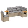 vidaXL Garden Sofa Set Beige PE rattan 5 Piece Set Adjustable Feet