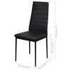 vidaXL Dining Set Black Tempered Glass Standard Durable Dining Set