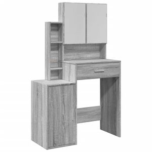 vidaXL Dressing Table Grey Sonoma Engineered wood and glass Medium