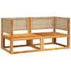 vidaXL Garden Sofa Beige, cream white Solid acacia wood, PE rattan