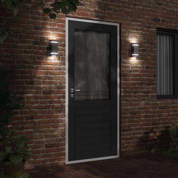 vidaXL Outdoor Wall Light Black Stainless steel, polycarbonate Medium