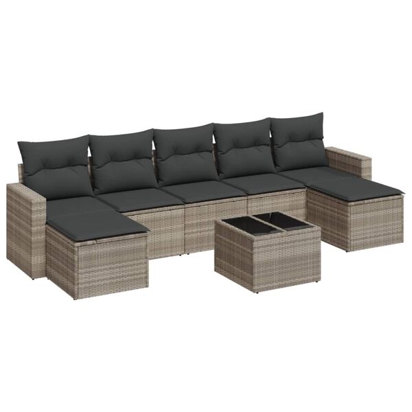 vidaXL Garden Sofa Set Light grey