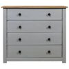 vidaXL Side Cabinet Gray and Wood Color Solid Pine Wood Medium