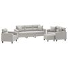 vidaXL 4 Piece Sofa Set with Pillows Light Gray Microfiber Fabric