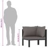 vidaXL Corner Sofa Anthracite Poly rattan, aluminum, fabric (100% polyester)