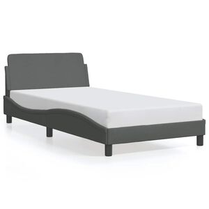 vidaXL Bed Frame Dark Gray 100% Polyester, Metal, Plywood, Engineered Wood