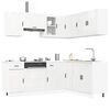 vidaXL Kitchen Cabinet Set Gloss white Engineered wood and glass Large