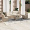 vidaXL Garden Sofa Set Beige Poly Rattan Adjustable Feet Garden Sofa Set