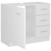vidaXL Sink Cabinet High gloss white Engineered wood Compact