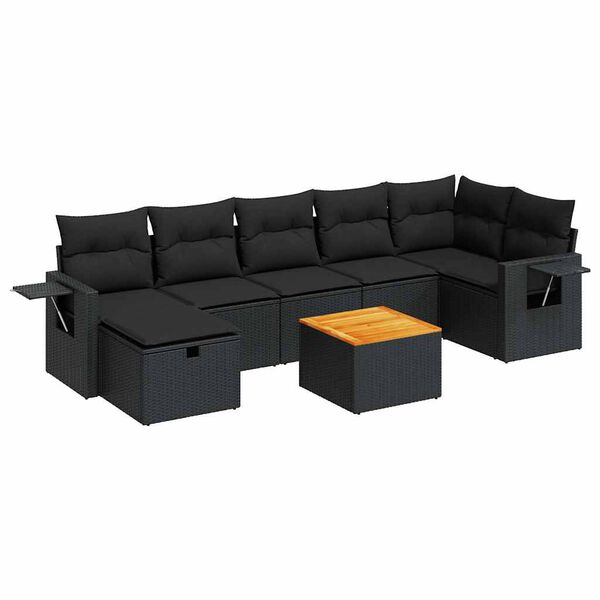 vidaXL Garden Sofa Set Black