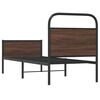 vidaXL Bed Frame Brown oak Steel, Engineered wood Twin Bed Frame