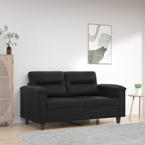 vidaXL 2-seater Sofa Black