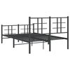 vidaXL Bed Frame Black Powder-coated Steel Small Double Bed Frame