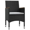 vidaXL Garden Dining Set Black