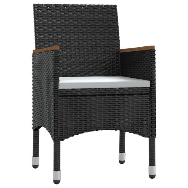 vidaXL Garden Dining Set Black