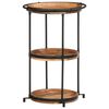 vidaXL Side Table Brown and black Solid acacia wood, iron Medium