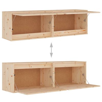 vidaXL Wall Cabinets 2 pcs 23.6"x11.8"x13.8" Solid Pinewood