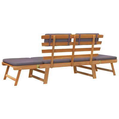 vidaXL 2-in-1 Patio Daybed with Cushion 74.8" Solid Acacia Wood