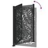 vidaXL Garden Gate Black 39.4x59.1" Steel Wave  Design