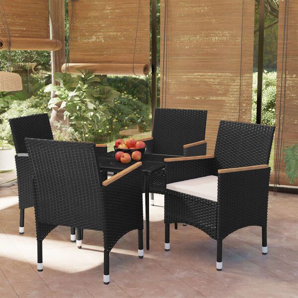 vidaXL Garden Dining Set Black