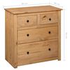 vidaXL Sideboard Natural wood color Solid pine wood Medium Sideboard