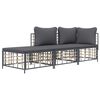 vidaXL Garden Lounge Set Anthracite Poly rattan Medium Modular