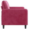 vidaXL 2-seater Sofa Wine Red Velvet, Metal, Foam Medium Durable