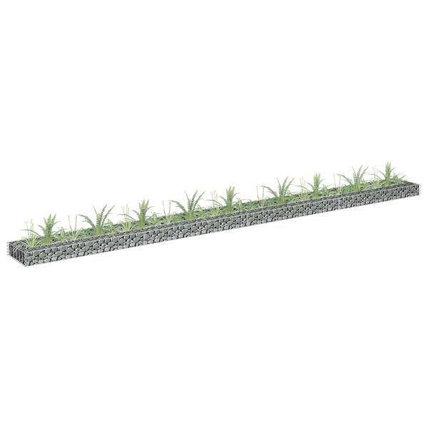 vidaXL Gabion Raised Bed Silver Galvanized steel Large Durable