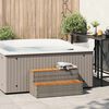 vidaXL Hot Tub Step Grey PE Rattan Medium Adjustable Feet Hot Tub Step