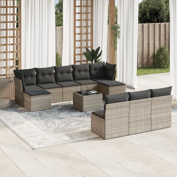 vidaXL Garden Sofa Set Grey
