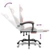 vidaXL Gaming Chair with Footrest White and Pink Faux Leather