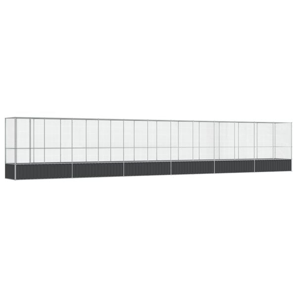 vidaXL Aviary with Extension Silver 492.3"x42.1"x83.5" Steel